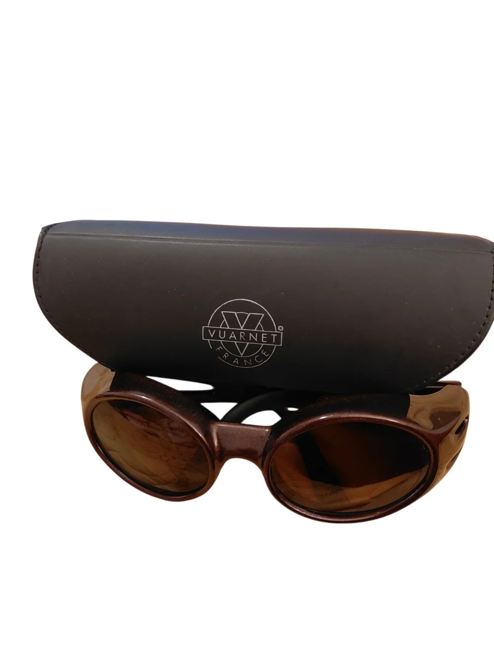 Vuarnet Men’s Brown Polarized Sunglasses with Case